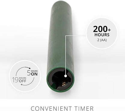 Luminara - Flameless Battery Operated Taper Candle - Holiday Green - Pack of 1-1x9.5 - LED Flickering Flame - Realistic Safe for Home Kids and Pets