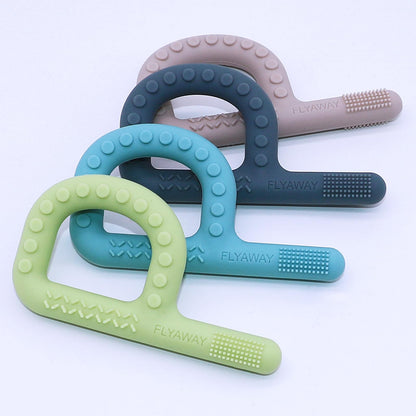 Sensory Chew Toys for Autistic Children 4 Pack, P Shape Sensory Toys for Babies Toddlers, Baby Teething Toys for 3-6 6-12 Months Oral Motor Stimulation, Silicone Chewy Necklaces for Kids Adults