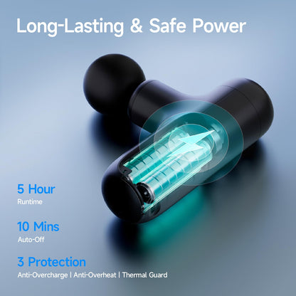 HEYCHY Super Mini Massage Gun Deep Tissue, Handheld Muscle Massager with 4 Heads, Percussion Travel Size Massager Gun FSA Eligible for Men Women Back Relief, Quiet for Home, Gym, Office, HSA, Black
