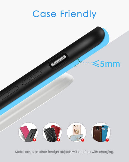 NANAMI Upgraded Fast Wireless Charger, Qi-Certified Wireless Charging Stand Compatible with Samsung Galaxy S25/S24/S23/S22/S21/S20 & Qi Phone Charger for iPhone 17/17 Air/16/16 Plus/16 Pro/15/14/13