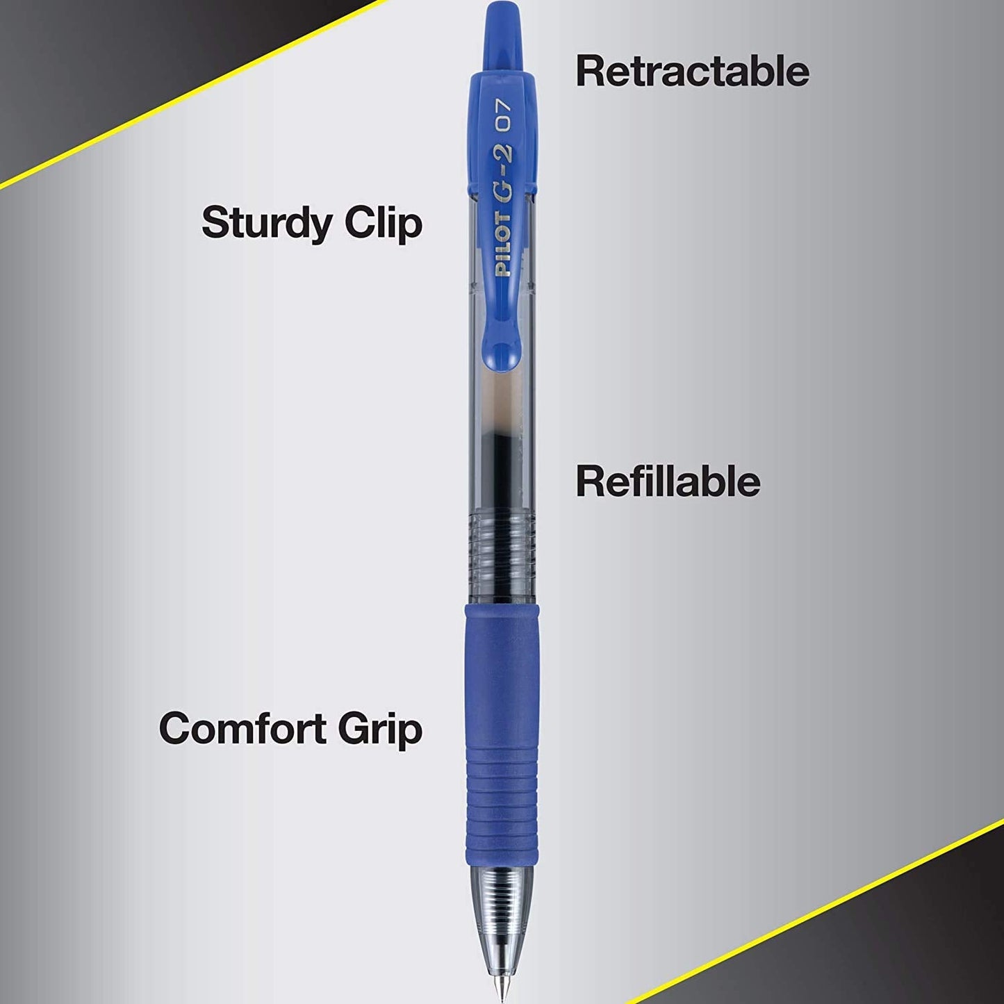 PILOT G2 Premium Gel Roller Pens, 0.7mm Fine Point Smooth Writing Pens, 5 Black & 5 Blue, 10 Pack