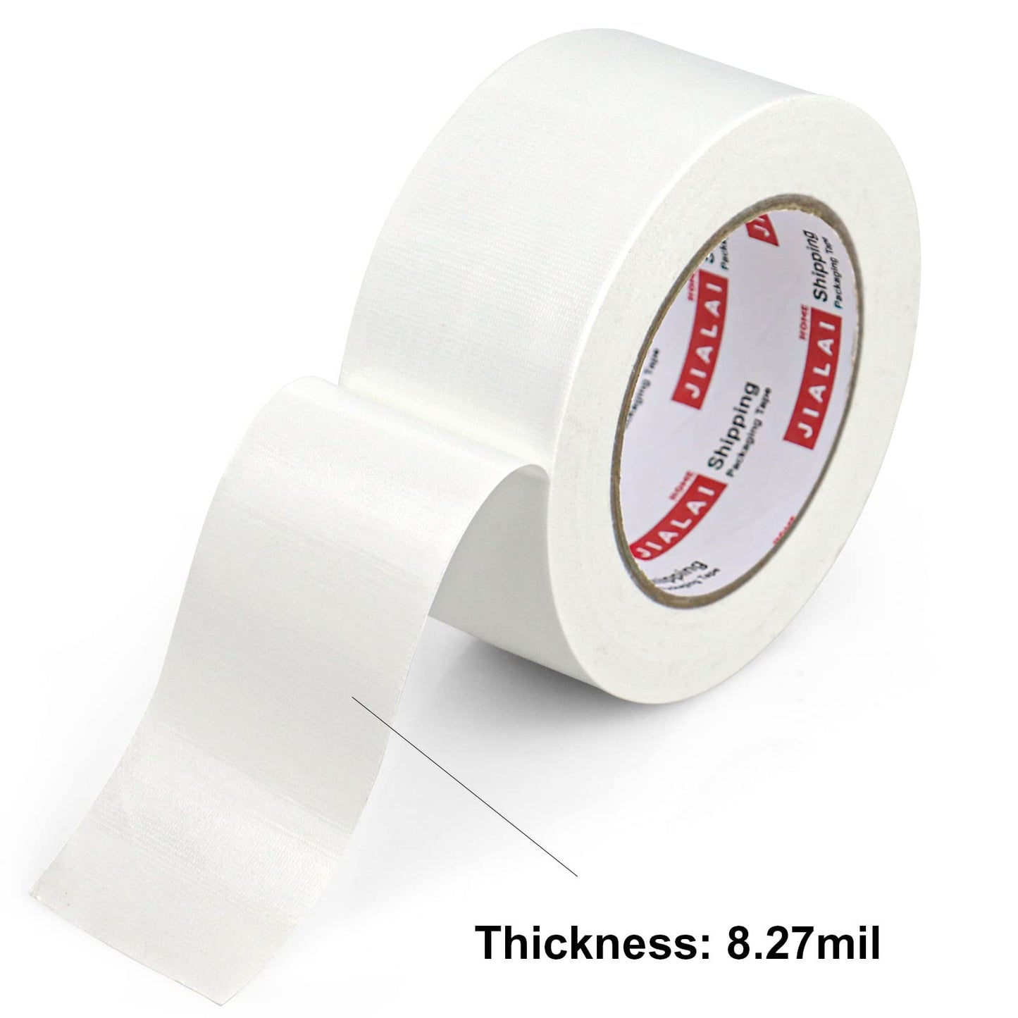 JIALAI HOME 5-Pack White Duct Tape, 2 inches x 30 Yards, 8.27 mil Thickness, Heavy Duty, Strong, Flexible, No Residue, All-Weather and Tear by Hand - for Patch, Protect and Temporary Repairs
