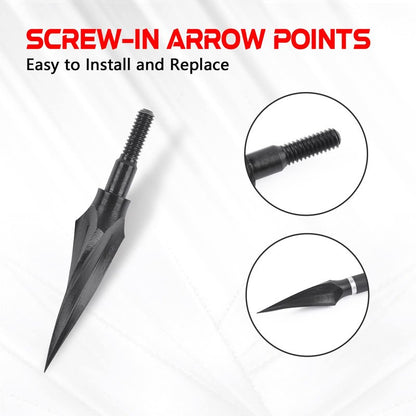 12 Pack Hunting Broadheads 100/120/125/150 Grain Traditional Archery Arrow Tips for Compound Recurve Bow Crossbow Shooting Black