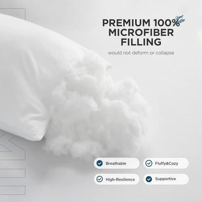 Acanva Throw Pillow Inserts for Bed Couch Sofa, Ultra Soft Polyester Filling for Decorative Cushion Square Sham Form, 18"x18"-4 Pack, White 4 Count
