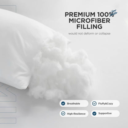 Acanva Throw Pillow Inserts for Bed Couch Sofa, Ultra Soft Polyester Filling for Decorative Cushion Square Sham Form, 18"x18"-4 Pack, White 4 Count