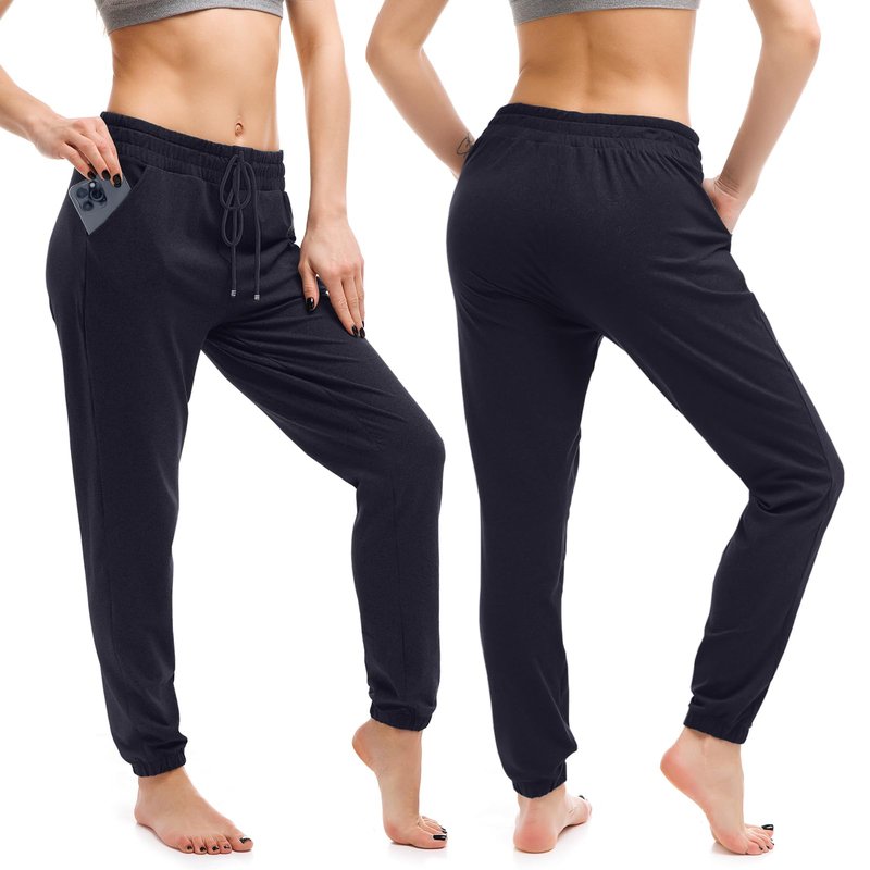 Walifrey Womens Joggers with Pockets, Drawstring Sweatpants Women for Lounging Jogging Gym and Workout Navy,1 Pack Navy XL