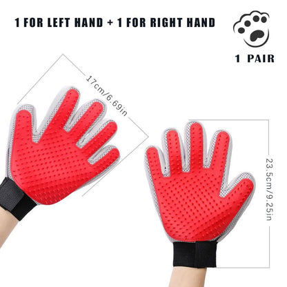 Marchul Pet Grooming Glove - Hair Remover Brush for Cats, Dogs, Horses with Long and Short Hair, 1 Pair