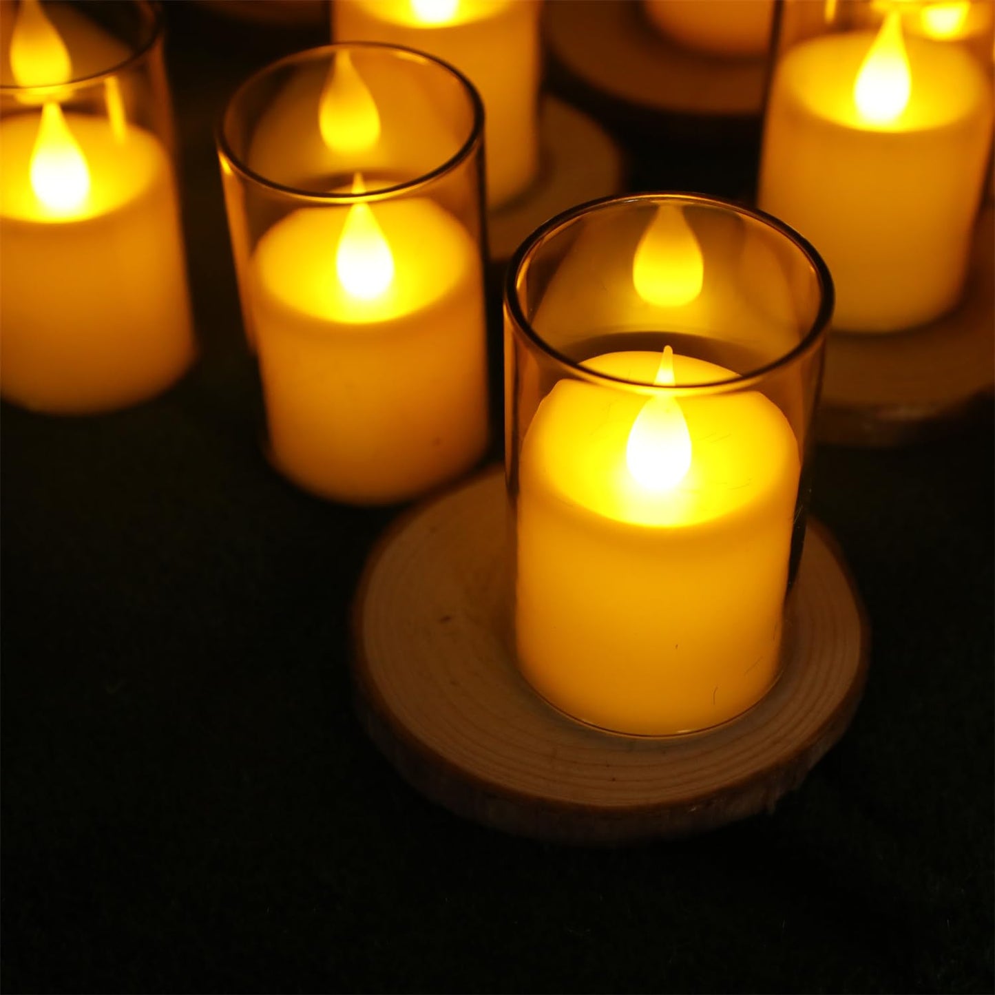 Topstone 6 PCS Flameless LED Tea Light Candles with Remote Control, Battery Operated Flickering Fake Tealights for Home Decor, Wedding, Christmas