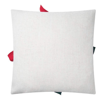 KINGROSE Christmas 3D Flower Accent Pillow Cover Festival Red Floral Throw Pillow Case Decorative Cushion Cover for Sofa Couch Bed Living Room Home Decor 18 x 18 Inches