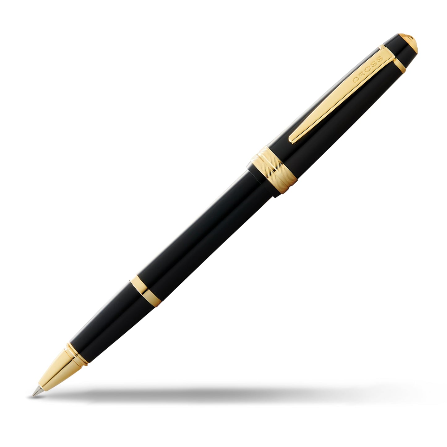 Cross Bailey Light Polished Black Resin and Gold Tone Rollerball Pen - Professional Pen for Effortless Writing - Journaling, Note-Taking & More - Black Ink - Easy Handling - Includes Gift Box
