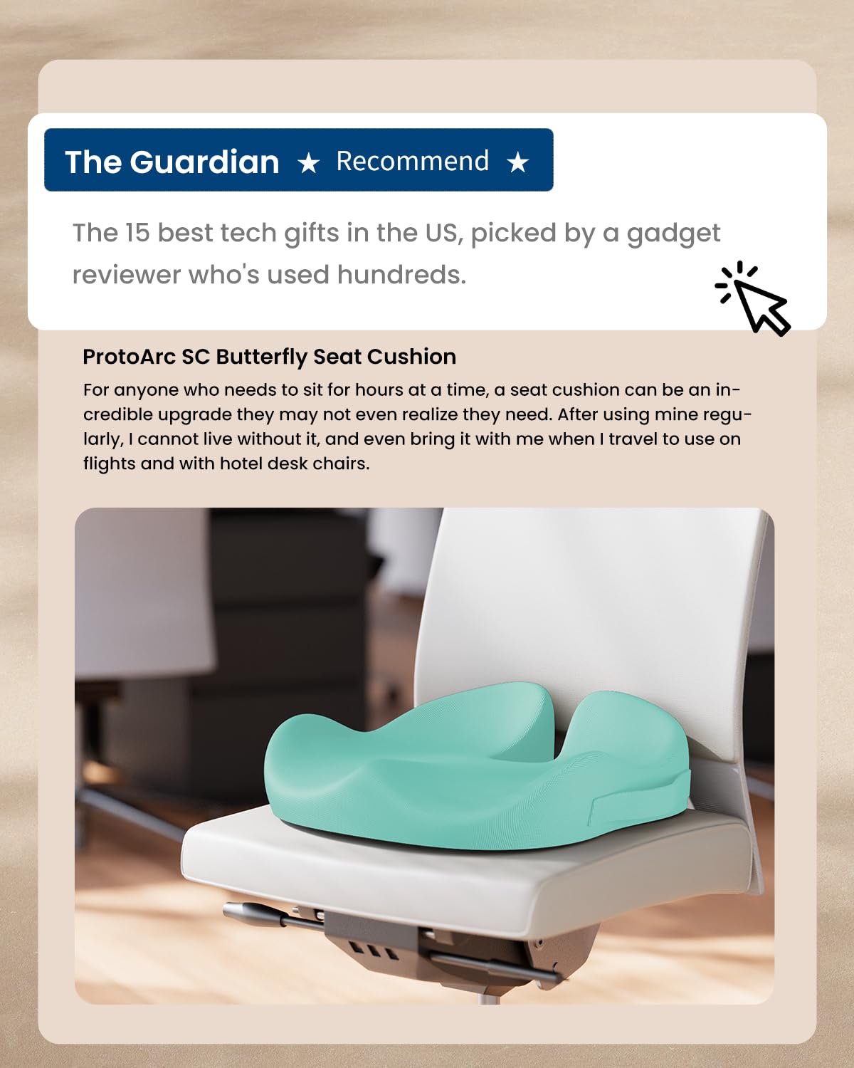 ProtoArc Extra Large Seat Cushions for Office Chairs, Ergonomic Memory Foam Seat Cushion for Home, Extra Cover, Car Seat Cushions for Driving, Pressure Relief Pad for Sciatica - Mint Green