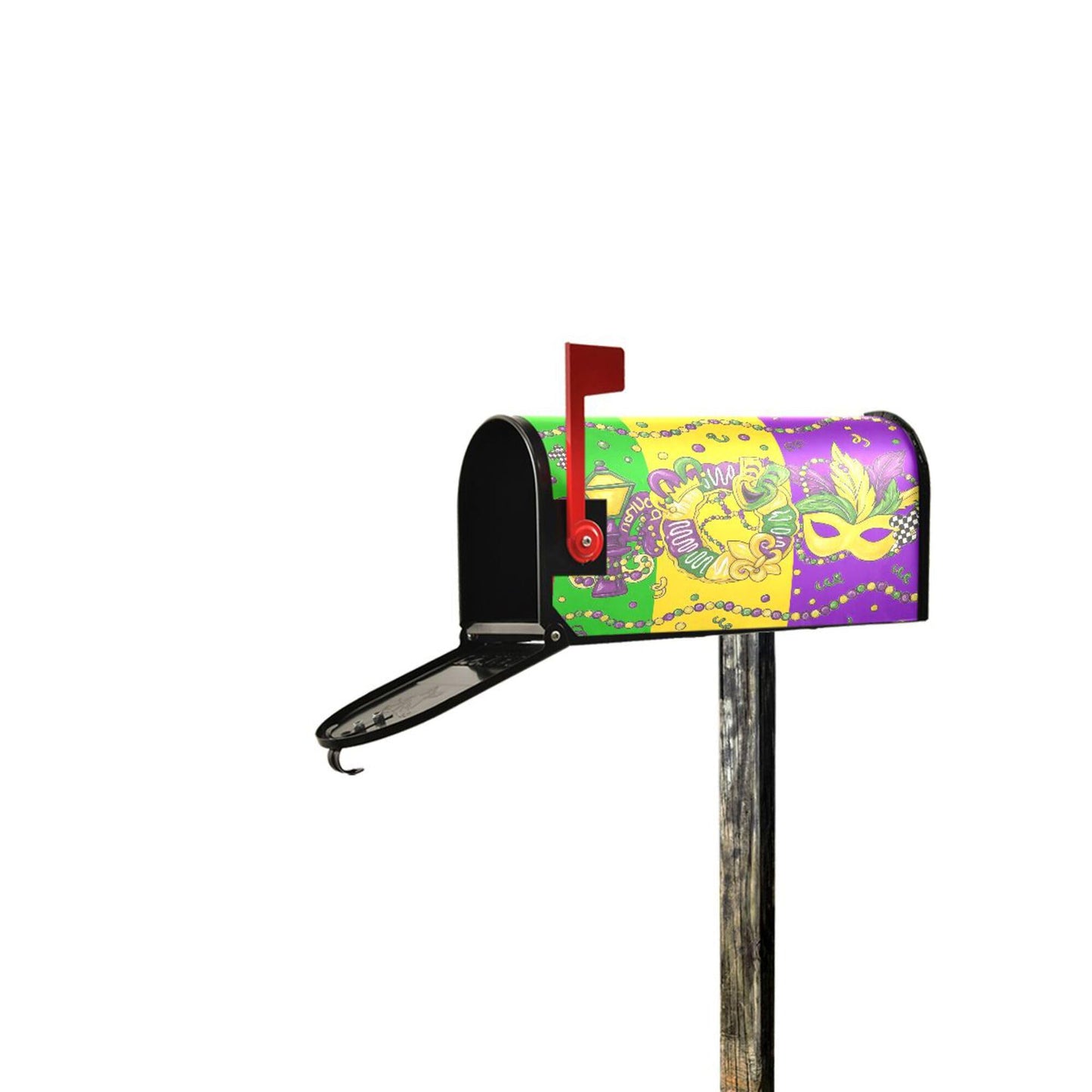 Happy Mardi Gras Magnetic Mailbox Covers Fleur de Lis Masquerade Mask Mailbox Cover Standard Size Full Magnet Garden Yard Porch Mail Boxes Cover Holiday Decorations 21" L x 18" W