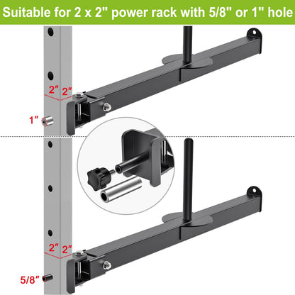 SELEWARE Belt Squat Lever Arm for 2" x 2" Power Cage with 1" Hole, Squat Rack Attachment Fit 1'' and 2'' Weight Plates Allow Both Vertical and Sideways Movements