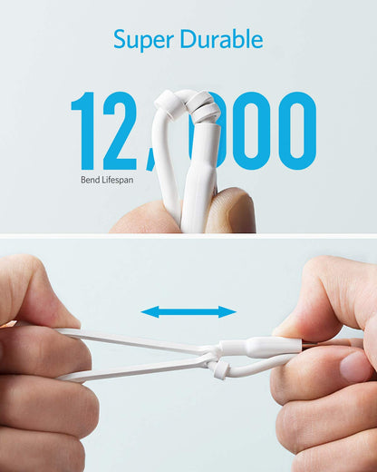 Anker Powerline II 3-in-1 Cable, Lightning/Type C/Micro USB Cable for iPhone, iPad, Huawei, HTC, LG, Samsung Galaxy, Sony Xperia, Android Smartphones, iPad Pro 2018 and More(3ft, Black)