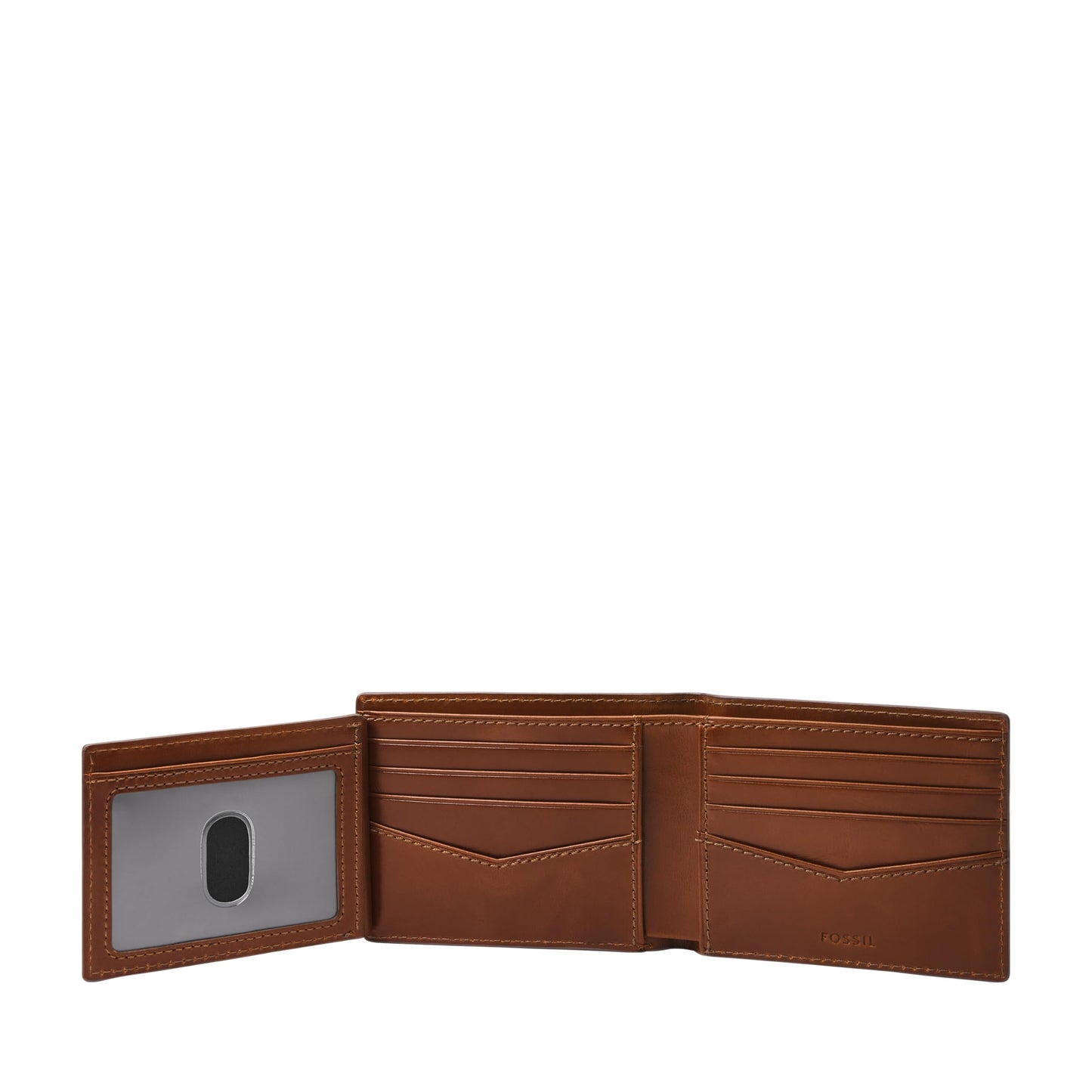 Fossil Men's Bifold Leather Wallet, Hayes Leather Bifold with Flip ID Wallet for Men, Brown