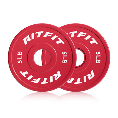 RitFit Fractional Rubber Weight Plates, Colored Bumper Plates for Starting Strength and Progressive Overload Training, Pair and Sets