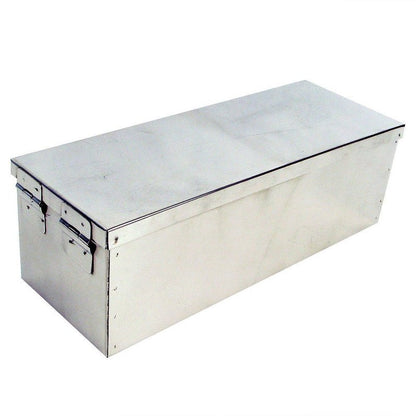 Lock Box with Folding Handle - Durable Metal Storage Chest with Stackable Design to Secure Valuables, Cash, Jewelry, and Weapons by Stalwart (Silver)