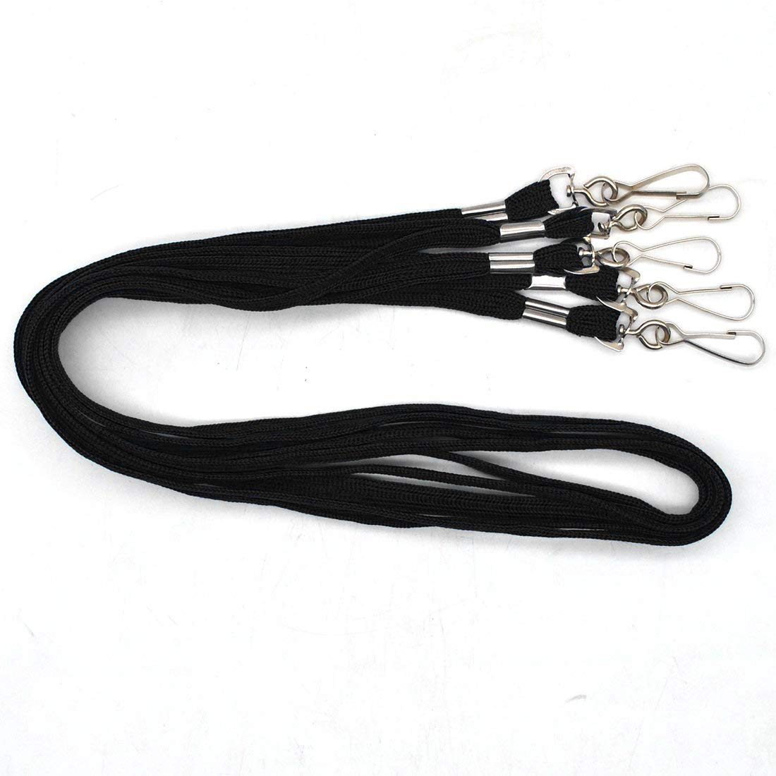 Bird Fiy Black Lanyard 100 Pack Bulk Badge Lanyards for ID Badges Neck Cruise Name Tag ID Holder