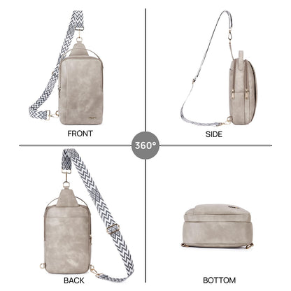Telena Crossbody Sling Bags for Women, PU Leather Fanny Packs Cross Body Bag for Woman