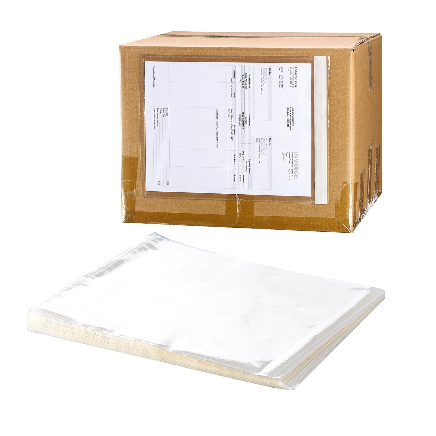 2.5 Mil Premium Clear 9.5'' x 12'' Packing List Envelopes, Adhesive Shipping Label/Documents Pouches/Sleeves for Full Page Letter-size (8.5''x11'') Papers (50 Pack)