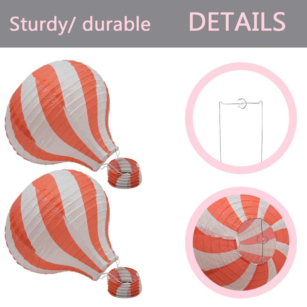 Ruidee 3 Pieces Hanging Hot Air Balloon Paper Lanterns 12 inch Paper Lanterns Set Decoration Ball Lamps for Wedding, Birthday, Anniversary, Christmas (Blue)