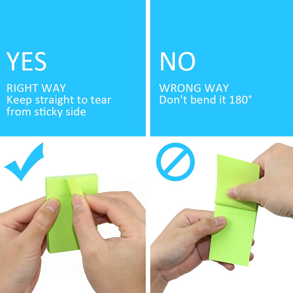 Sticky Notes - VANZAVANZU Self-Stick Notes 2x3 in, 12 Pads, 100 Sheets/Pad, 6 Bright Colors, Easy Post Notes (3x2 in, 12 Pads)