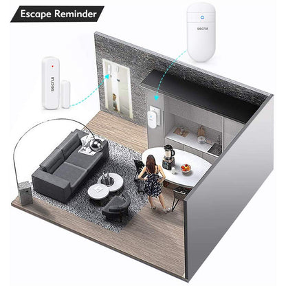 SECRUI Door Chime, Door Open Sensor Chime for Business/Home When Entering, Adjustable Volume, Easy Installation, 400ft Range, 52 Chimes, M508+D7