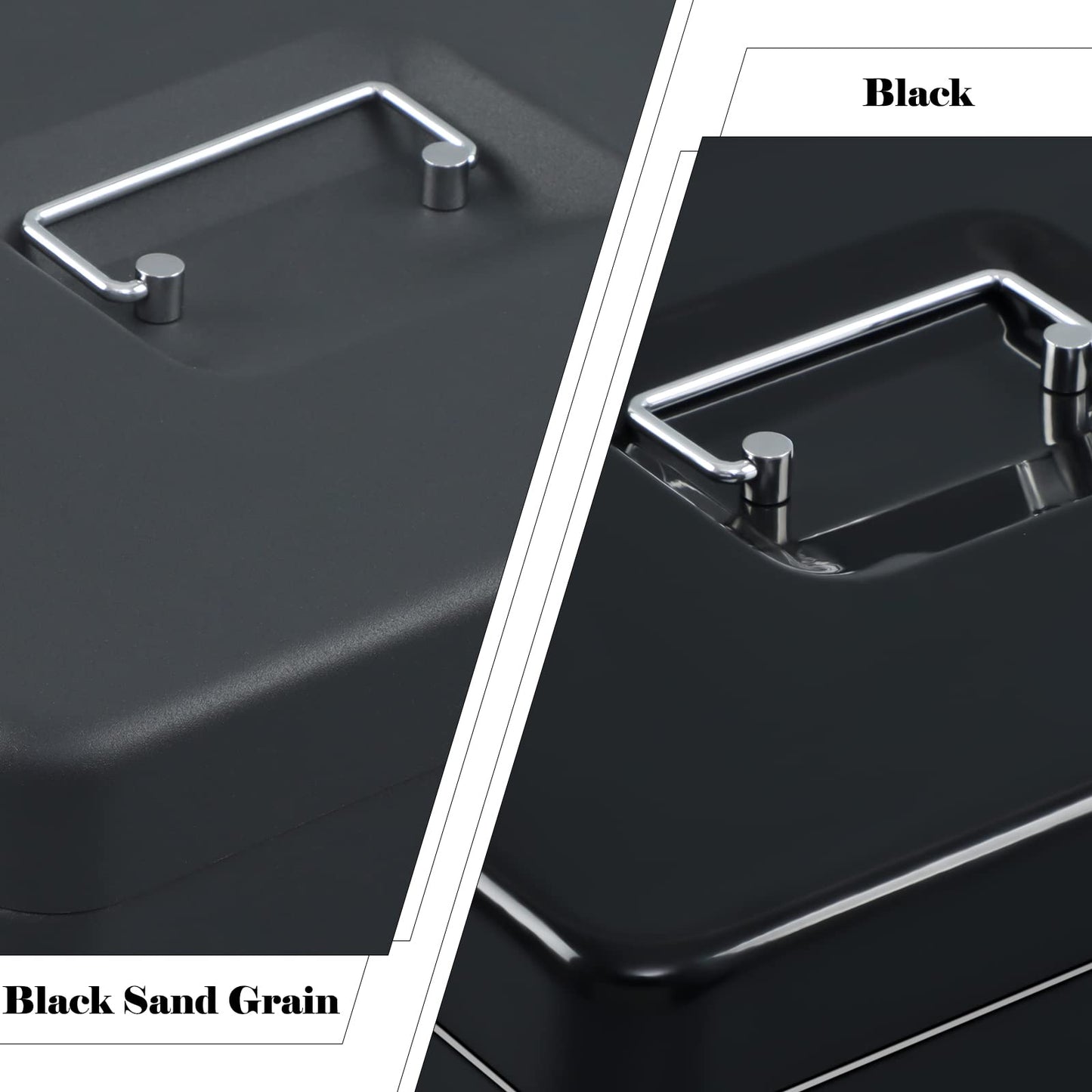 xydled Cash Box with Money Tray and Key Lock,Tiered, Cantilever Design,4 Bill / 5 Coin Slots,11.8" x 9.5" x 3.5",Black