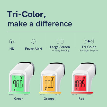 Viproud Digital Thermometer for Adults and Kids, Forehead No-Touch Thermometer with Fever Alarm, Accurate and Easy-to-use Thermometer for Home use