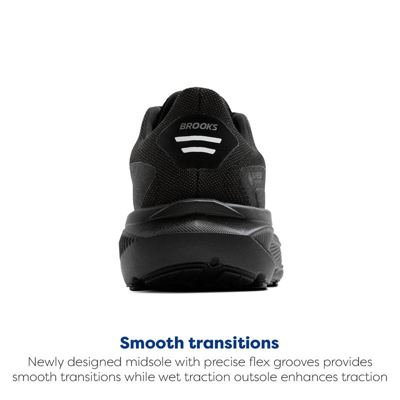 Brooks Men’s Ghost 17 GTX Waterproof Supportive Running & Walking Shoe - Black/Black/Ebony - 10.5 Medium