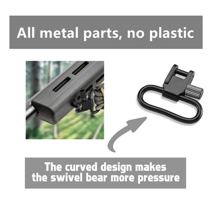 VVAAGG Metal Rifle Sling Swivel Mount 1.25 inch Two-Point Gun Sling Attachment Clips