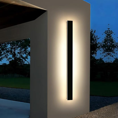 Outdoor Long Wall Light, 59inch LED Wall Mounted Sconces, 3000K-6000K Dimmable, Modern Lighting Fixture IP65 Waterproof Exterior Wall Light for Courtyard, Hallway, Garage with Remote Control