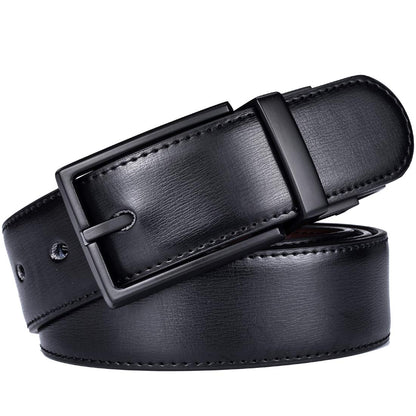 beltox fine Men's Dress Belt Leather Reversible 1.25" Wide Rotated Buckle Gift Box（Black/Brown Belt with 0440 Black Buckle,28-30）