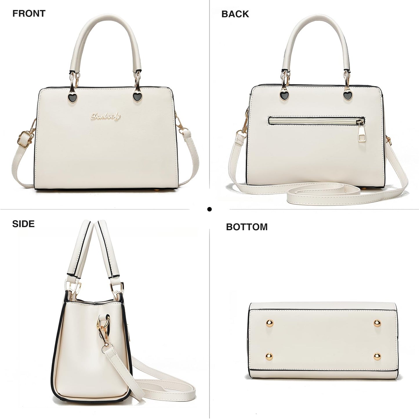 Xiaoyu Fashion Purses and Handbags for Women Elegant Crossbody bag Ladies Top Handle Satchel Shoulder Bags 2-Piece Set Small Totes (White2)