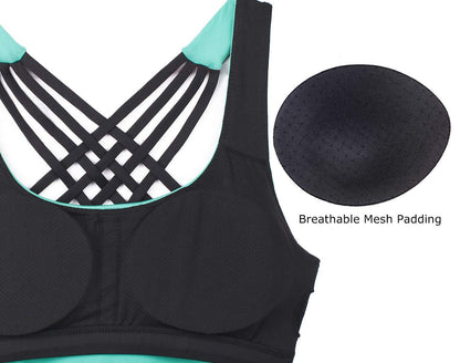 icyzone Yoga Tops Workouts Clothes Activewear Built in Bra Tank Tops for Women (XL, Florida Keys)