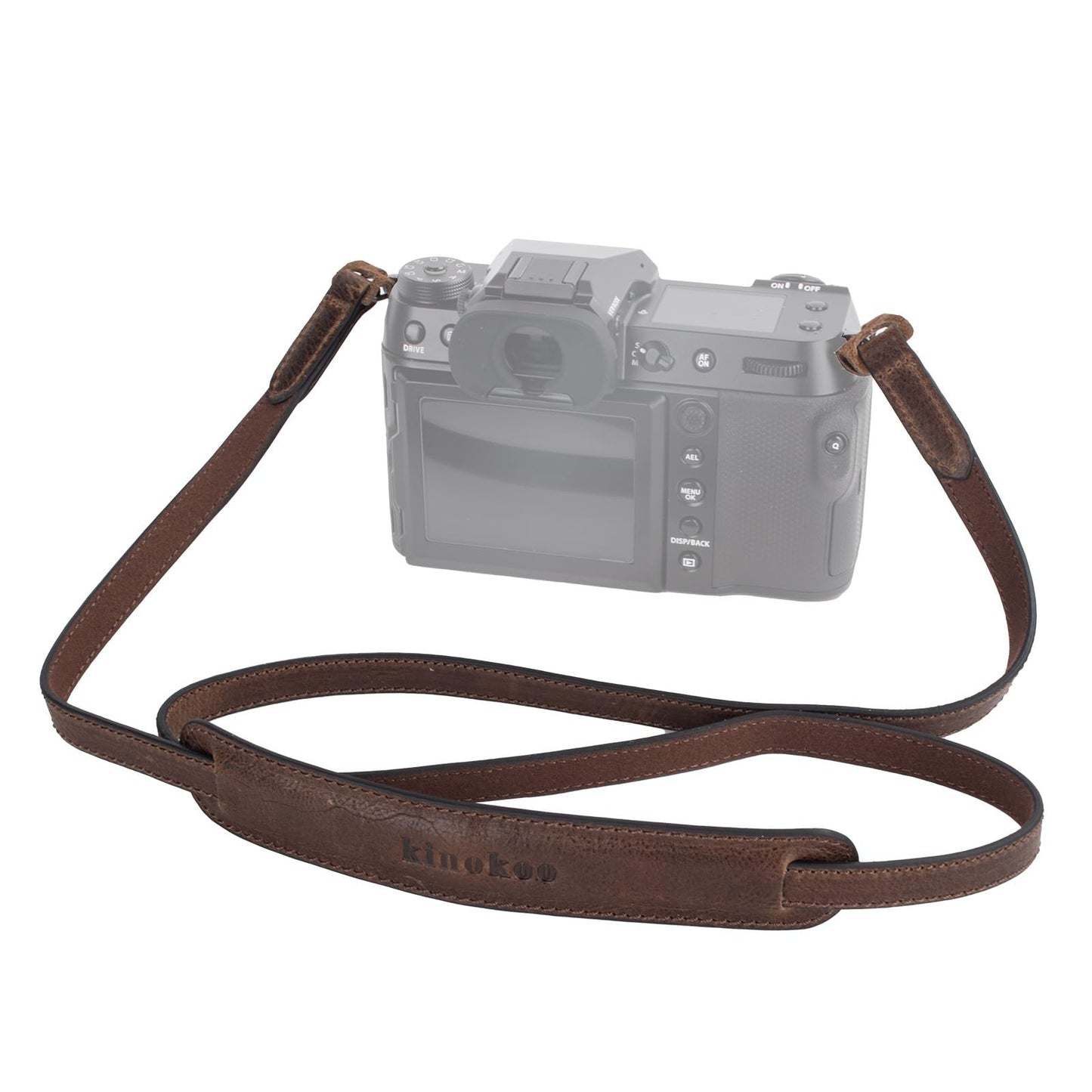 MUZIRI KIINOKOO Genuine Leather Camera Neck Shoulder Strap - Vintage Leather Shoulder Strap for Most of Digital Cameras - Retro Brown