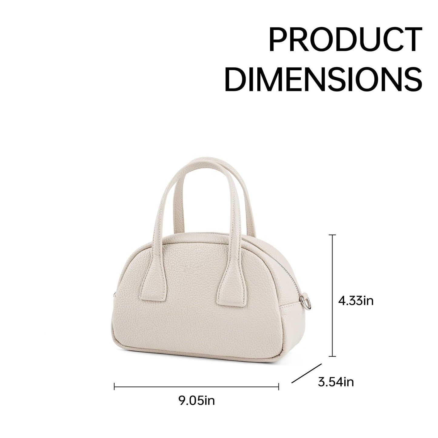 Goinsound Mini Dome Top Handle Bag for Women, Pebbled Vegan Leather Crossbody Purse with Adjustable Strap, Trendy Small Handbag