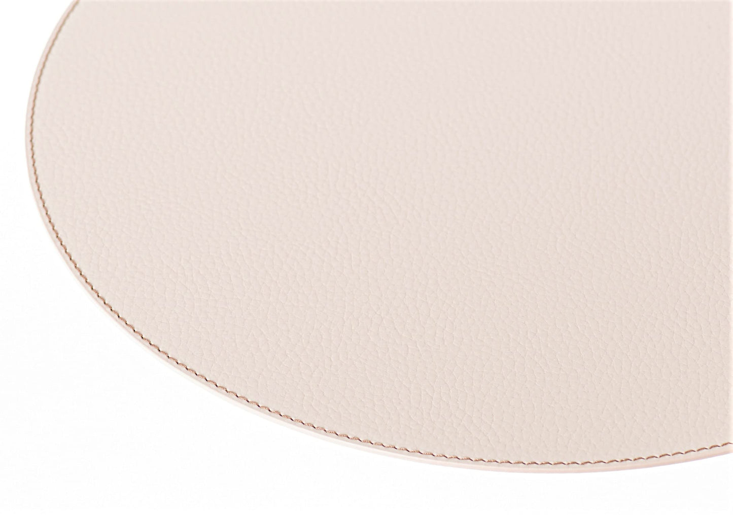 Nikalaz Oval Placemats Set (Pack of 4) Recycled Leather Table Mats 18 x 13 inches (45.7 x 33 Centimeters), Kitchen Dining Table Décor by Nikalaz (Beige - Creamy White)