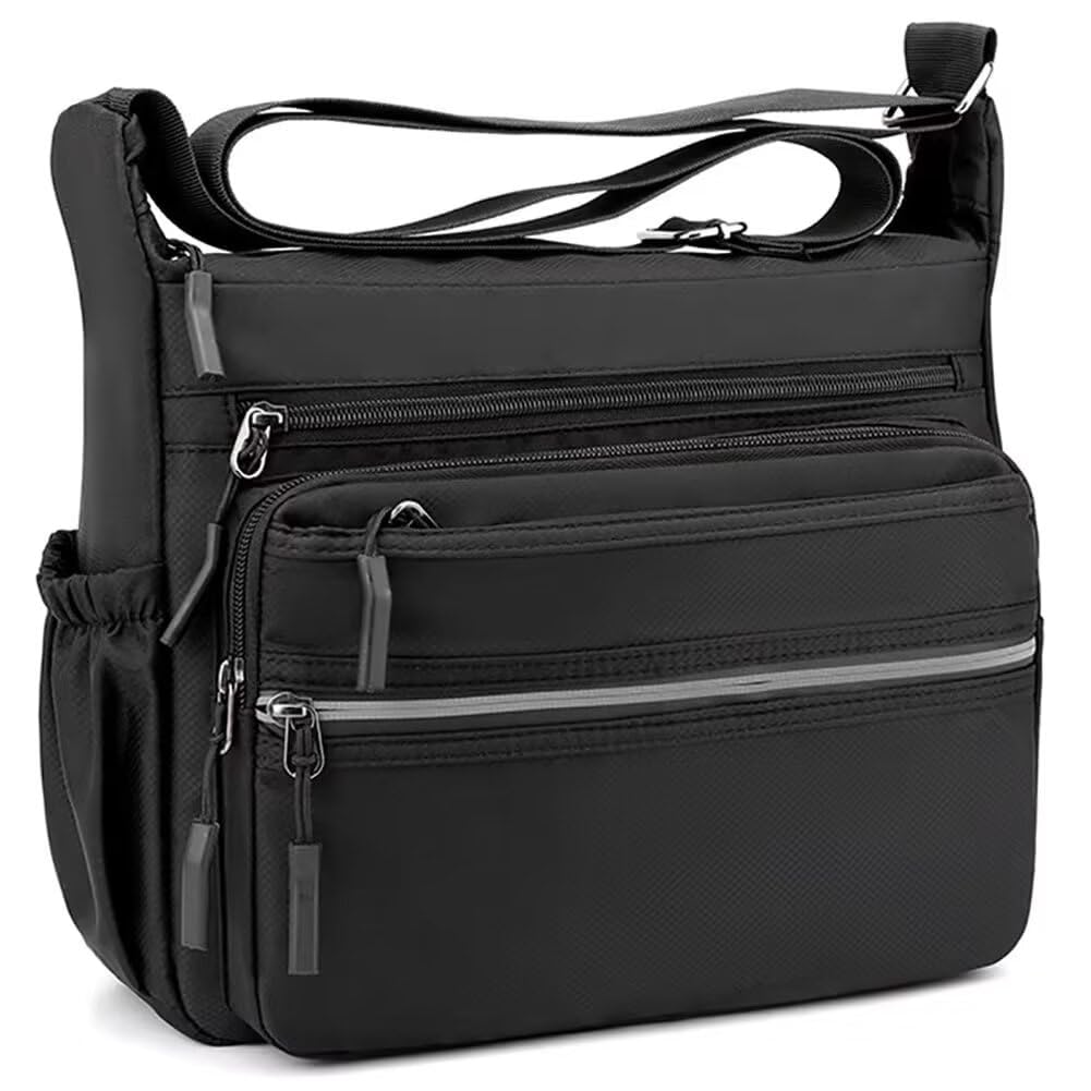 MINTEGRA Crossbody Bag for Men Multi-pocket Messenger Bag Nylon Waterproof Shoulder Bag Daily Travel Bag Lightweight Satchel