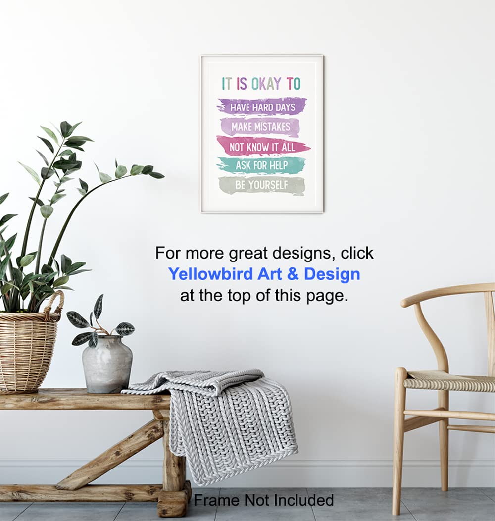 Inspiration Motivation Wall Art for Home Office Bedroom Bathroom - Positive Quotes Wall Decor - Encouragement Gift for Woman Teen Girls Daughter - Women's empowerment Poster - Classroom Decorations