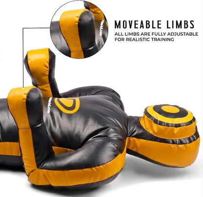 Grappling Dummy Multicolor – BJJ, MMA, Wrestling & Judo Training Dummy – Durable Punching Bag for Martial Arts & Self Defense Practice 180cm Unfilled (White)