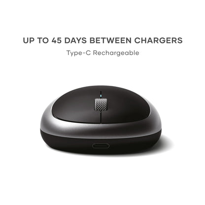 Satechi M1 Wireless Bluetooth Mouse, USB-C Rechargeable, Compact & Portable, for MacBook Air/Pro M4, iPad Air/Pro M4/M3, iPad mini, Mac mini, iMac & Windows - Space Gray