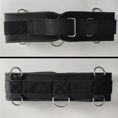 LOOEEL Fitness Resistance Belt Multi Functional Fitness Belt with 5 Rings for Weight Training and Resistance Training of Load Carrying Pull Up Belt Squat