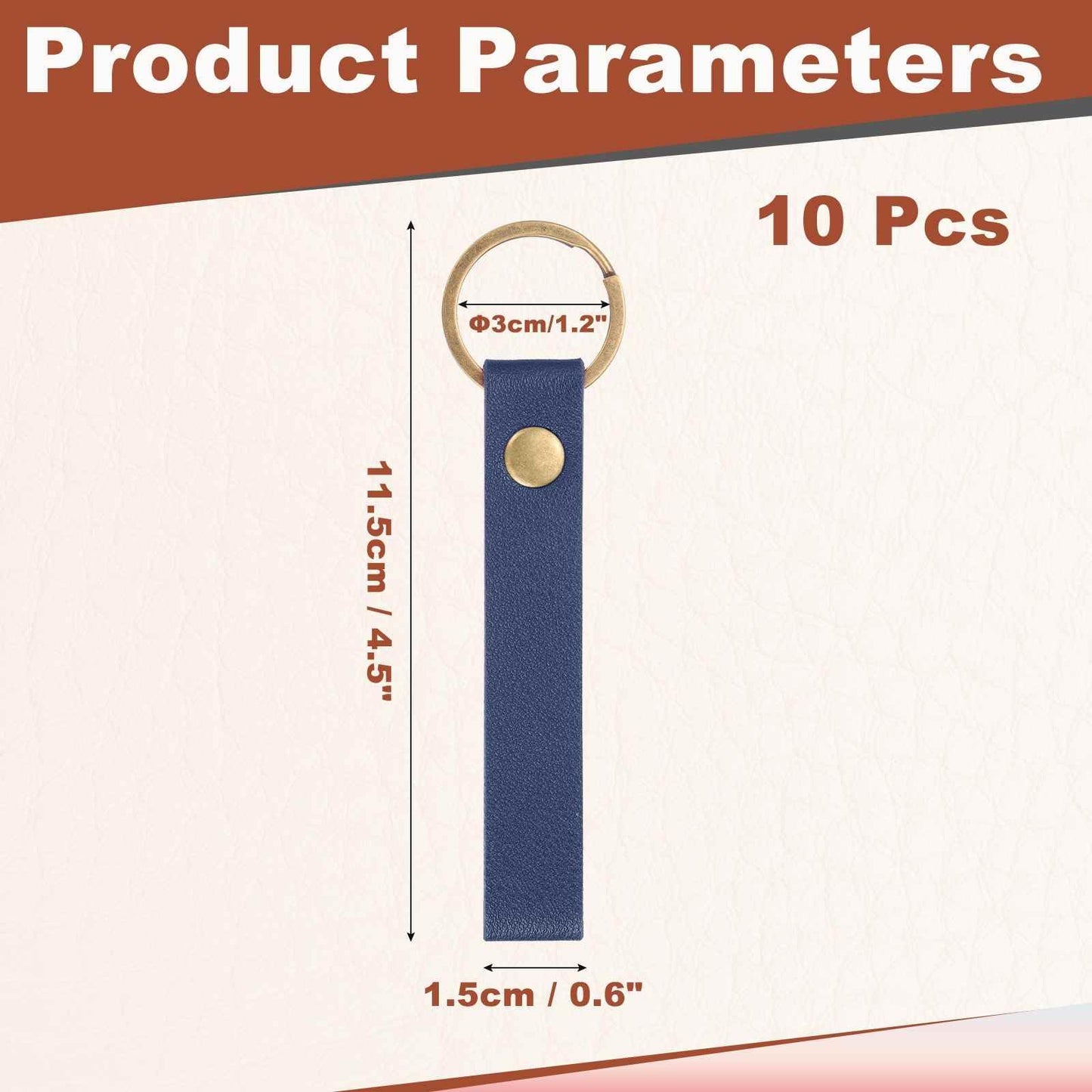 MECCANIXITY 20 Pcs PU Leather Keychain Blanks Bulk Laser Engraving Keychain Leather Key Fob Kit with Key Rings for DIY Supplies Gifts (Blue, 4.5" x 0.6")