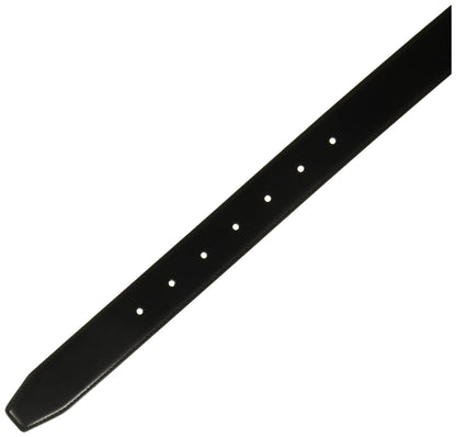 Perry Ellis Men’s Portfolio Hi-lo Reversible Leather Dress Belt, Matte, Stitched Edges Silver Prong Buckle, Hi-Lo Black/Brown, 44