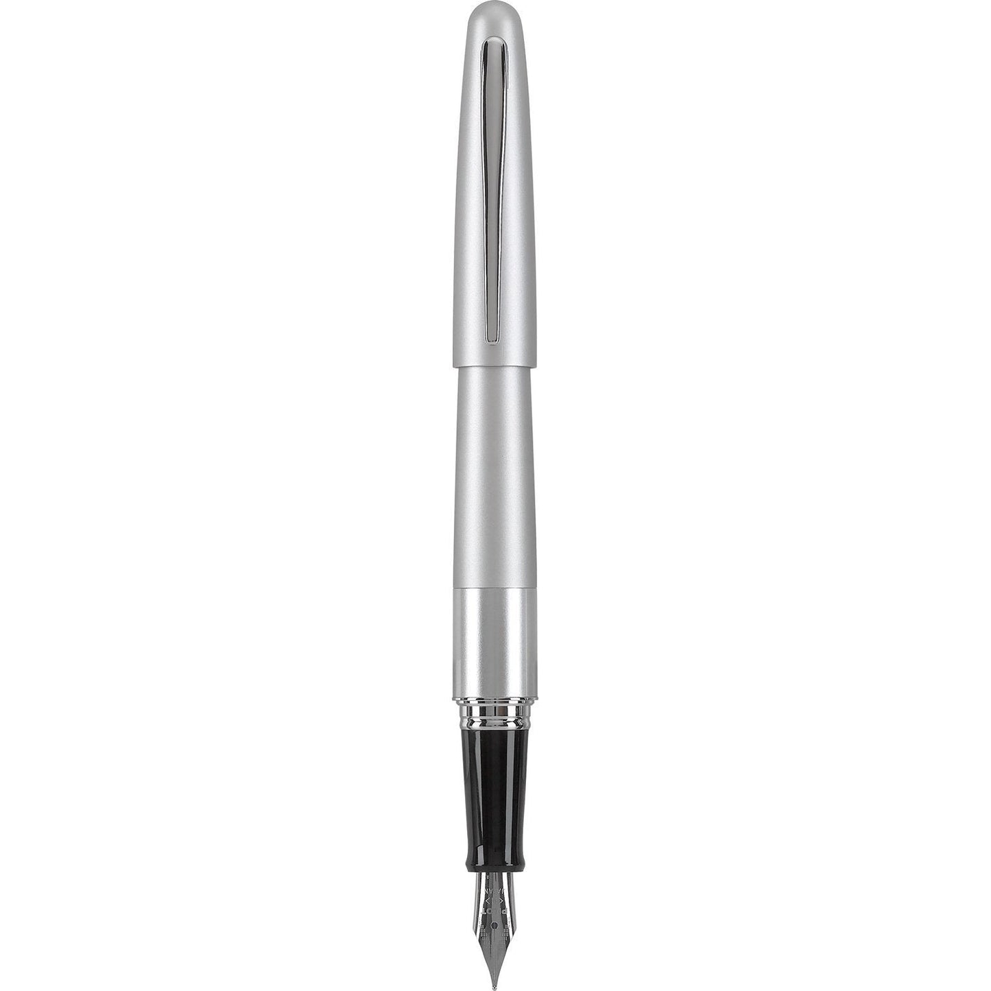 PILOT Metropolitan Collection Fountain Pen, Silver Barrel, Classic Design, Medium Nib, Black Ink (91108)