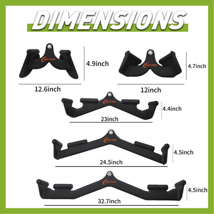 AWNOM LAT Pulldown Attachments for Cable Machines, Cable Machine Attachments for Home Gym T Bar V Bar LAT Pulldown Machines Attachments, Back Tricep Bar Strength Training Handle Grip