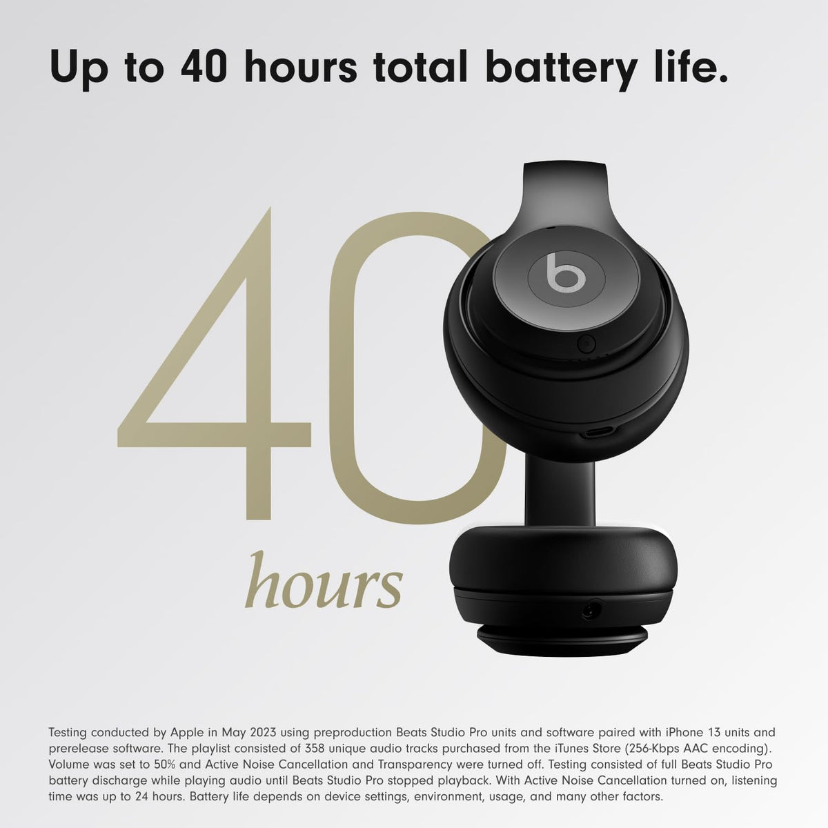 Beats Studio Pro - Premium Wireless Over-Ear Headphones- Up to 40-Hour Battery Life, Active Noise Cancelling, USB-C Lossless Audio, Apple & Android Compatible - Black