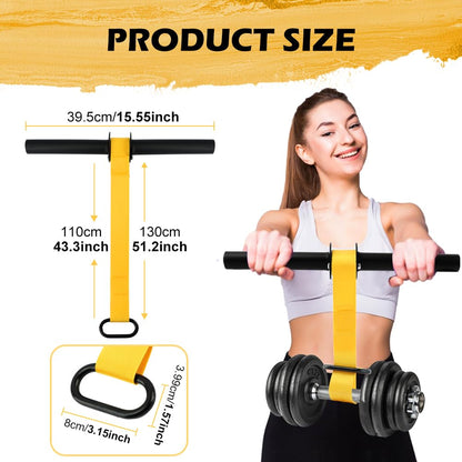 Forearm Strengthener and Wrist Roller, 43.3/51.2 Inch Adjustable Ultra-Strong Nylon Webbing Wrist Forearm Blaster with Quick Locking Mechanism & Anti-Slip Grips, Max 100+ lbs Load for Grip Strength Training, Climbing, Home Gym