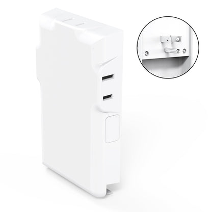 Flat Plug Power Strip Surge Protector, 5ft Ultra Thin Extension Cord with 4 USB Wall Charger(2 USB C Port), 6 Widely-Spaced Outlets Power Strip Compact for Travel, Office, Dorm Room Essentials (White)